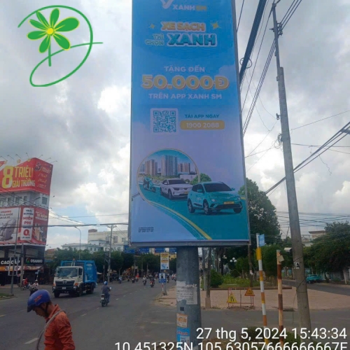TREO PHƯỚN DỌC QUẢNG CÁO XANH MS